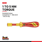 Teng Tools TTVSD09 Insulated Torque Screwdriver Set TT1 9 Pieces, insulated torque screwdriver 1 - 5nm (8.9 - 44.3 in-lb)