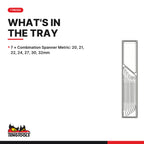 Teng Tools TTX2032 Combination Spanner Set TTX4 7 Pieces, what's in the tray