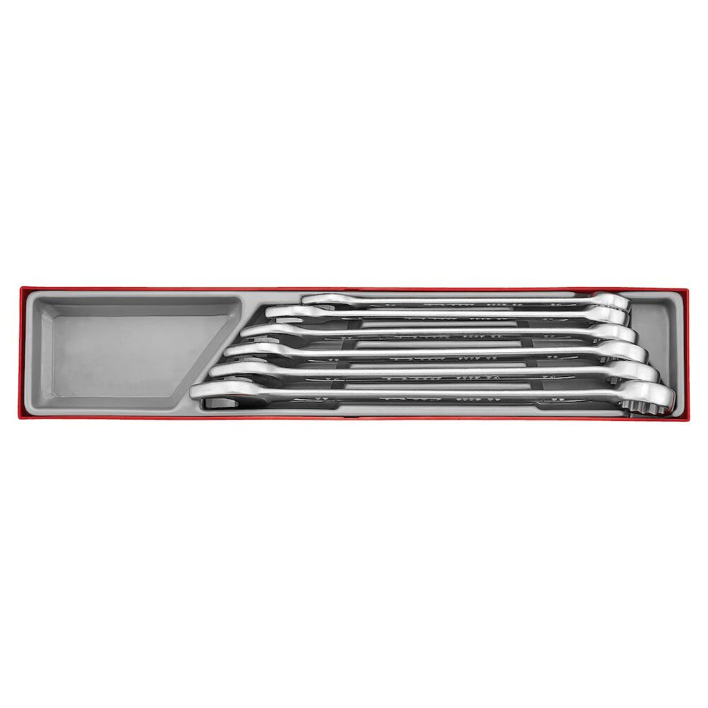 Teng Tools TTX2436 Metric combination spanner set 6 pieces on a white background