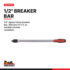 Teng Tools TTX2493 1/2" Torque Wrench & Breaker Bar Set TTX4, 1/2" square drive breaker bar, 450 mm (17.7"), in durable chrom