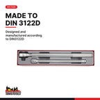 Teng Tools TTX3402E 3/4 Drive Extendable Ratchet 2 Piece Set, designed and manufactured according to DIN3122D