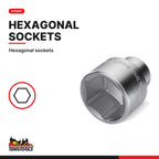 Teng Tools TTX3414 3/4" Socket Set 6 pt TTX4 14 Pieces, hexagonal sockets