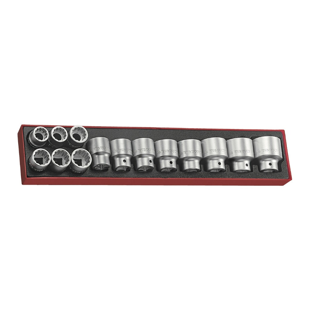 Teng Tools TTX34AF 3/4" Socket Set 12 pt AF TTX4 14 Pieces on a white background