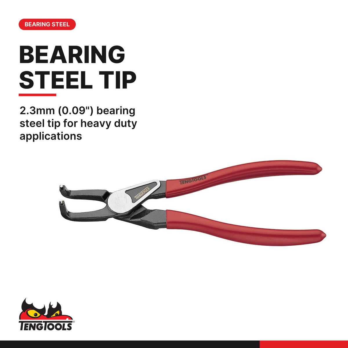 Teng Tools TTX474-9E Circlip Plier Set PRO 40-100 mm TTX4 4 Pieces, 2.3mm (0.09") bearing steel tip for heavy duty applicatio
