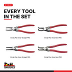 Teng Tools TTX474-9E Circlip Plier Set PRO 40-100 mm TTX4 4 Pieces, every tool in the set