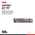 Teng Tools TTX6311 Double Ring Spanner Set TTX4 11 Pieces, double curved heads offset at 75° for easier use on flat surfaces