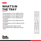 Teng Tools TTX918N Screwdriver Set Flat & PH TTX4 8 Pieces, what's in the tray