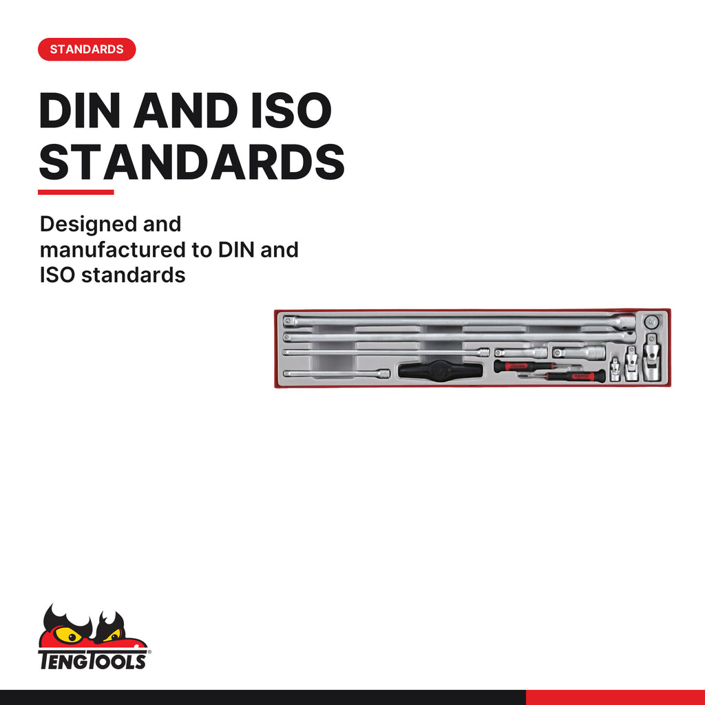 Teng Tools TTXEXT13 Extension Bars Set TTX4 13 Pieces, designed and manufactured to din and iso standards