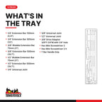 Teng Tools TTXEXT13 Extension Bars Set TTX4 13 Pieces, what's in the tray