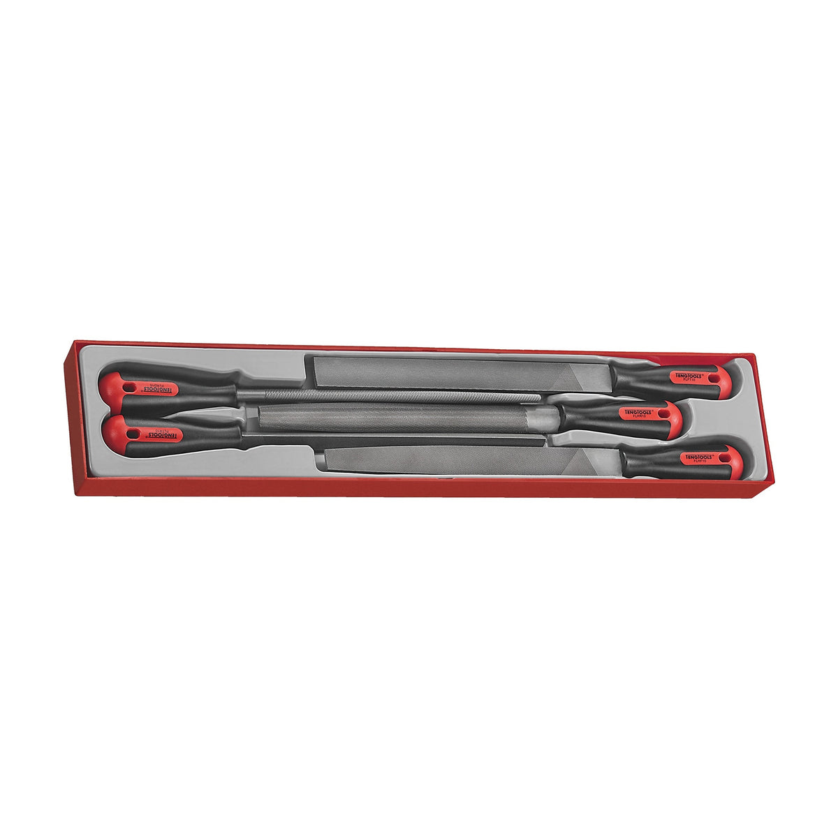 Teng Tools TTXF05 5-Piece 250 mm Hand File Set on a white background