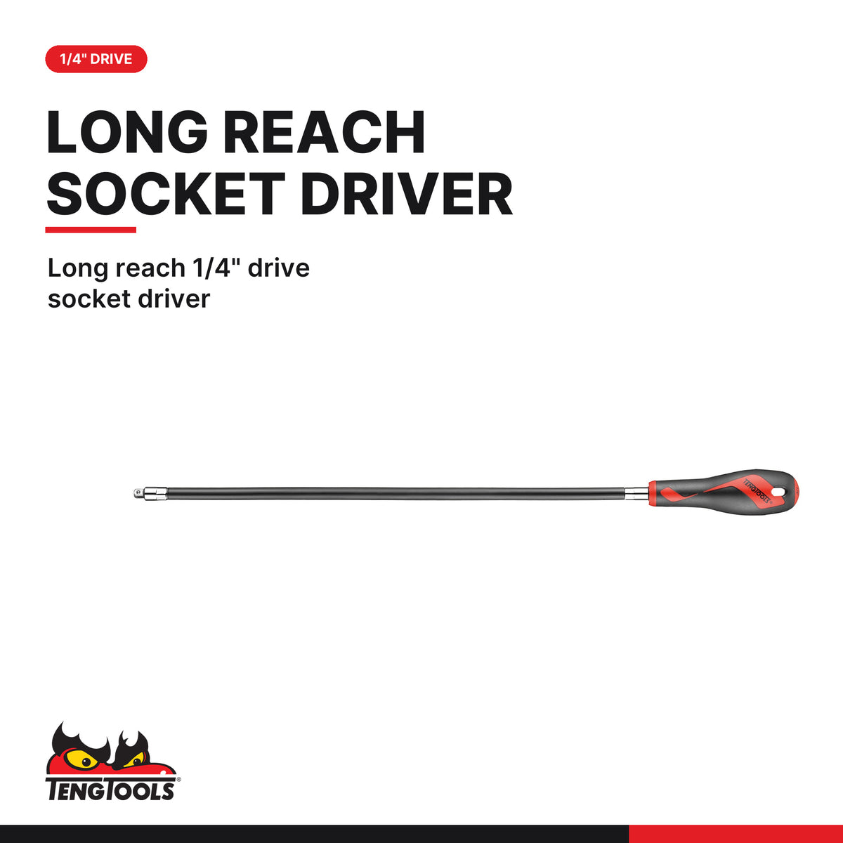 Teng Tools TTXMD41N 41 Piece Long Flexible Screwdriver and Socket Set, long reach 1/4" drive socket driver