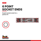 Teng Tools TTXND Nut Driver Set TTX4 9 Pieces, 6 point socket ends for a perfect fit