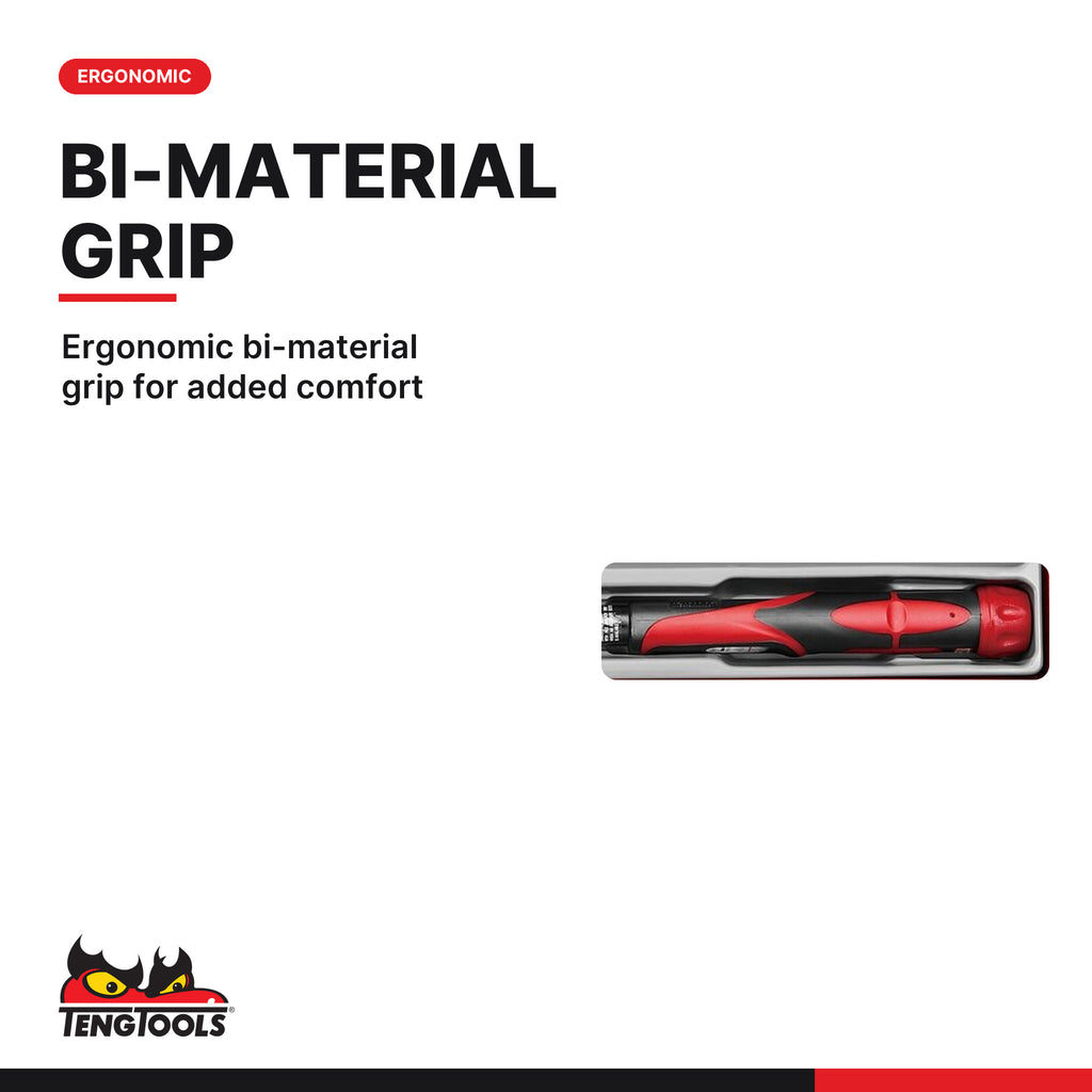 Teng Tools TTXP1292 1/2 Torque Wrench P-Series 40-200 Nm Click Drive, ergonomic bi-material grip for added comfort