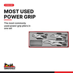 Teng Tools TTZVG03 Power Grip Plier Set TTX2 3 Pieces, the most commonly used power grip pliers in one set
