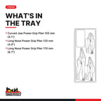 Teng Tools TTZVG03 Power Grip Plier Set TTX2 3 Pieces, what's in the tray