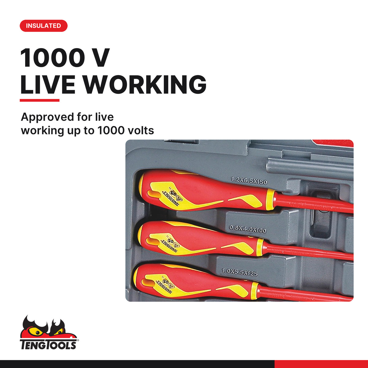 Teng Tools TV18N MECCA PRO Insulated Screwdriver & Plier Set 18 Pieces, approved for live working up to 1000 volts