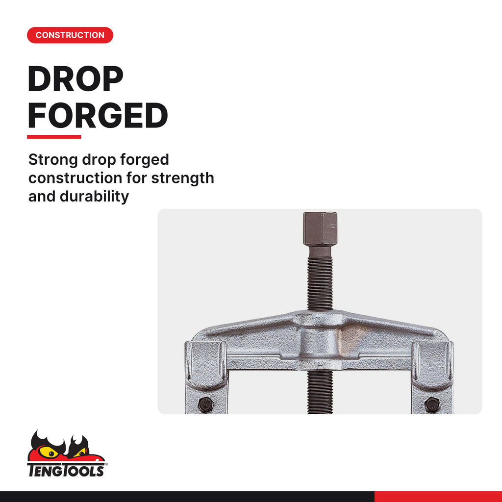 Teng Tools two arm universal puller, 140 x 100 to 330 x 200 mm, strong drop forged construction