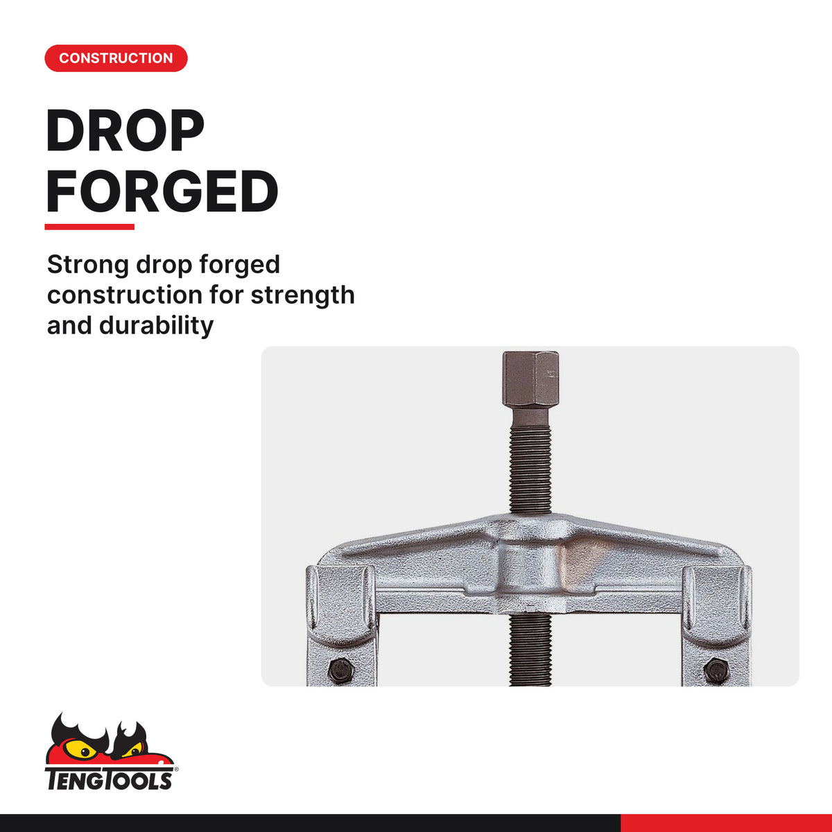 Teng Tools two arm universal puller, 140 x 100 to 330 x 200 mm, strong drop forged construction