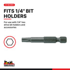 Teng Tools TX5003003 1/4 Inch Hex Shank TX Torx Screwdriver Bits 50 mm, for use with 1/4" hex drive bit holders and