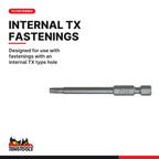 Teng Tools TX7002002 1/4" TX Bit 70mm TX20 (2 Pieces), designed for use with fastenings with an internal TX type hole