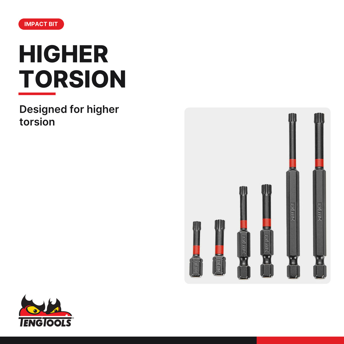 Teng Tools TXP3002505 1/4 Inch Hex Shank TX Torx Star Impact Bit, designed for higher torsion