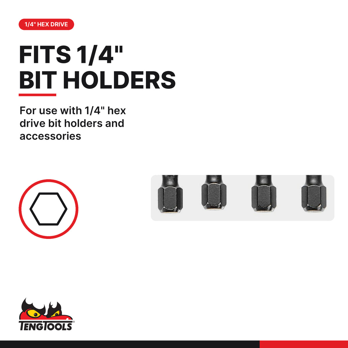 Teng Tools TXP3002705 1/4 Inch Hex Shank TX Torx Star Impact Bit, for use with 1/4" hex drive bit holders and accessories