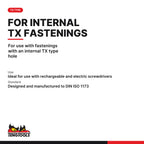 Teng Tools TXX32101505 1/4" Double Ended TX Bit TX10 x TX15 ×5, for use with fastenings with an internal TX type hole