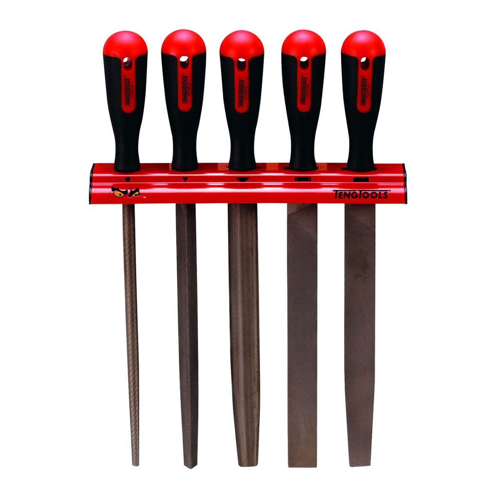 Teng Tools WRFL05 Hand File Set Wall Rack 5 Pieces on a white background