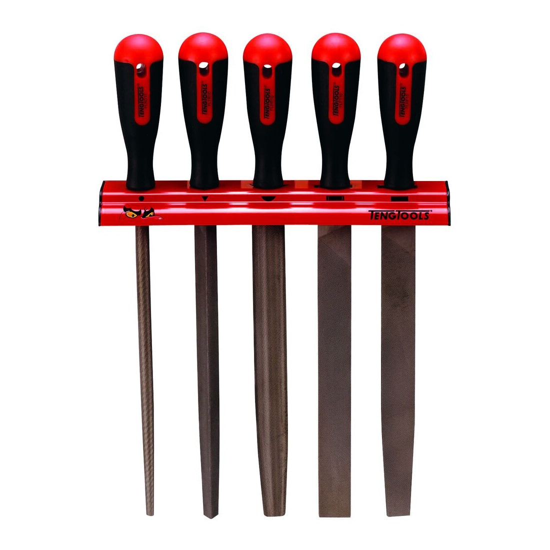 Teng Tools WRFL05 Hand File Set Wall Rack 5 Pieces on a white background