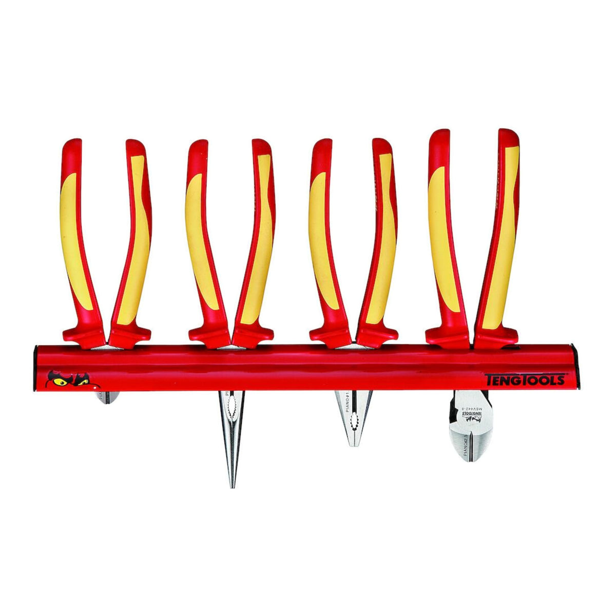 Teng Tools WRMBV04 Insulated Plier Set Wall Rack 4 Pieces on a white background
