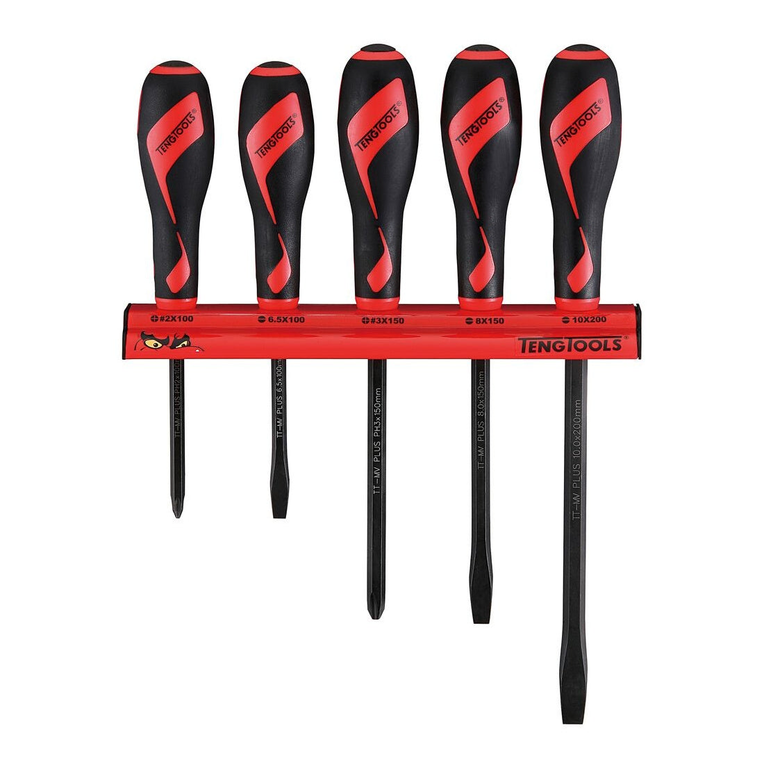 Teng Tools WRMDT05N Power Through Screwdriver Set Wall Rack 5 Pieces on a white background