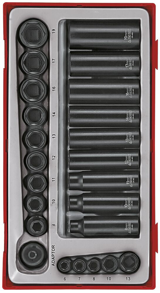 1/4" & 3/8" Impact Socket Set ANSI TT1 24 Pieces
