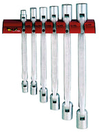 Double Flex Wrench Set Wall Rack 6 Pieces