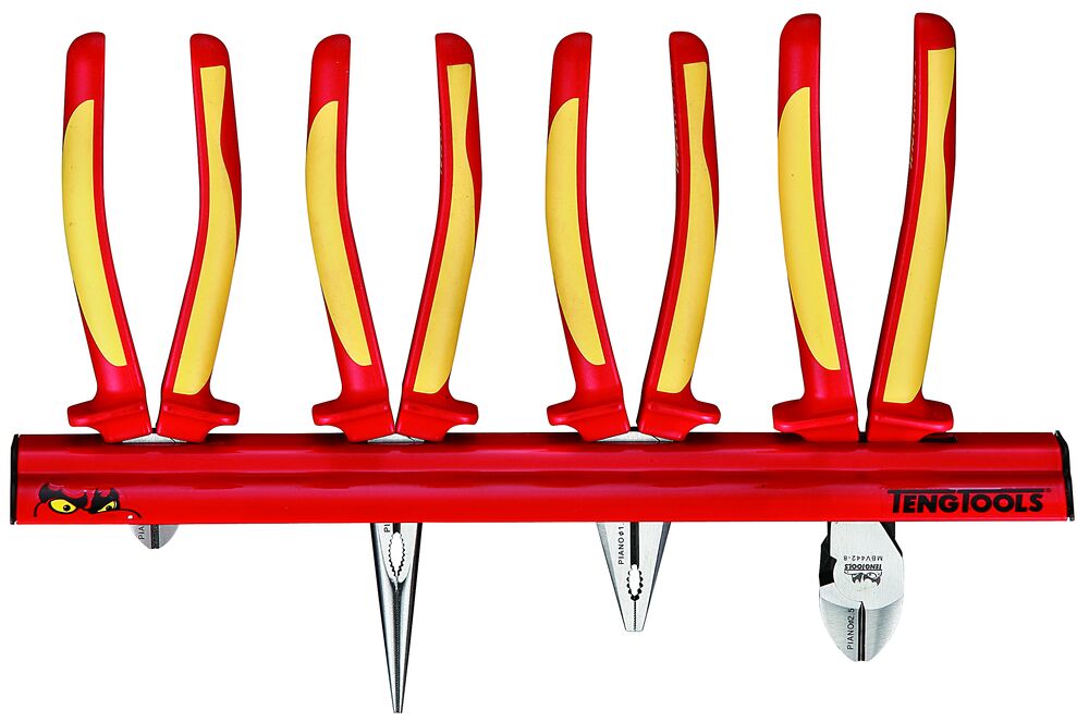 Insulated Plier Set Wall Rack 4 Pieces