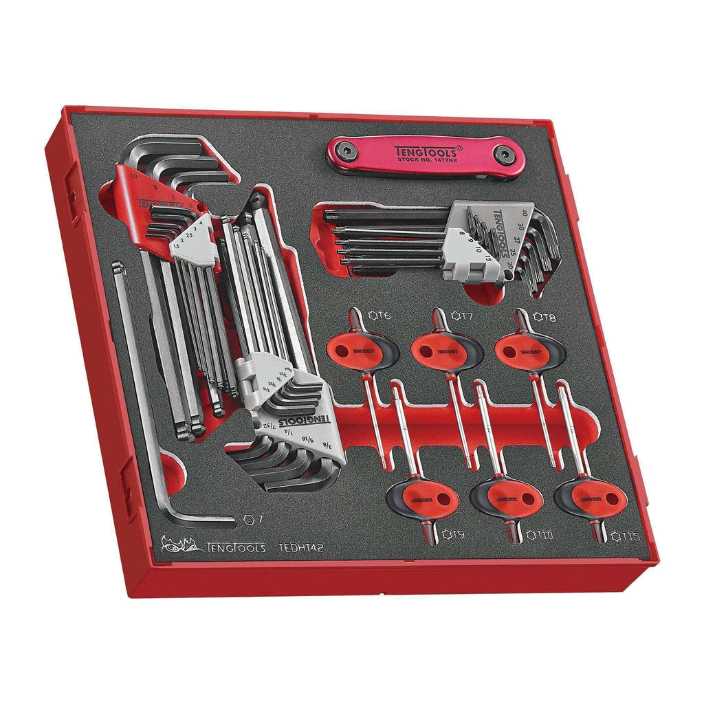 Teng Tools - 42 Piece Hex and TX Key Set in EVA Tray - TEN-O-TEDHT42 - Teng Tools USA
