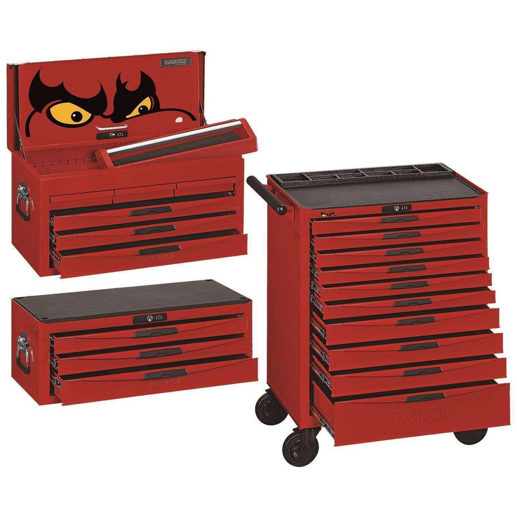 Teng Tools 8 Series 10 Drawer Roller Cabinet, 3 Drawer Middle and 6 Drawer Top Box - Teng Tools USA
