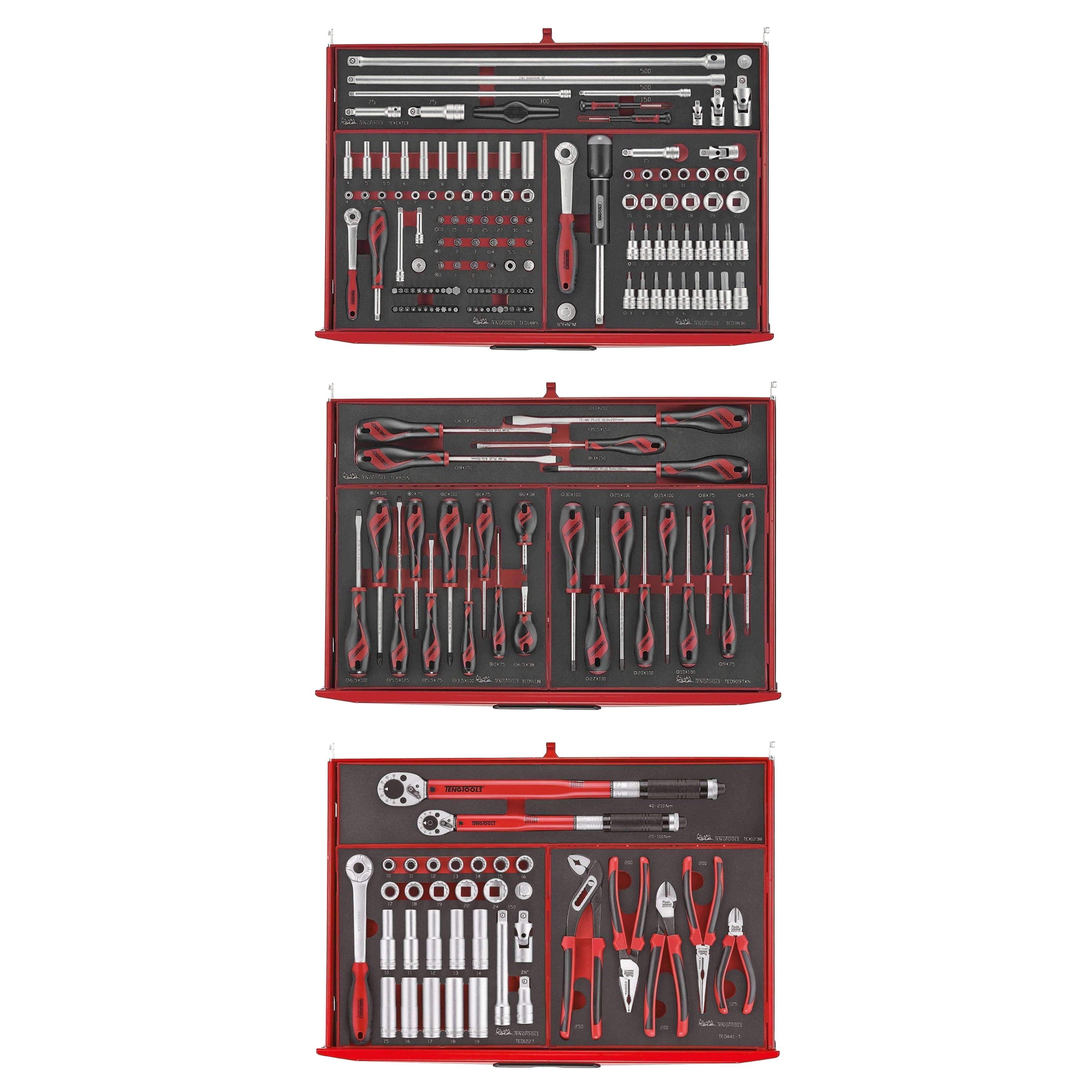 Teng Tools Ensemble de 4 pinces à outils (Coupe latérale, Lineman