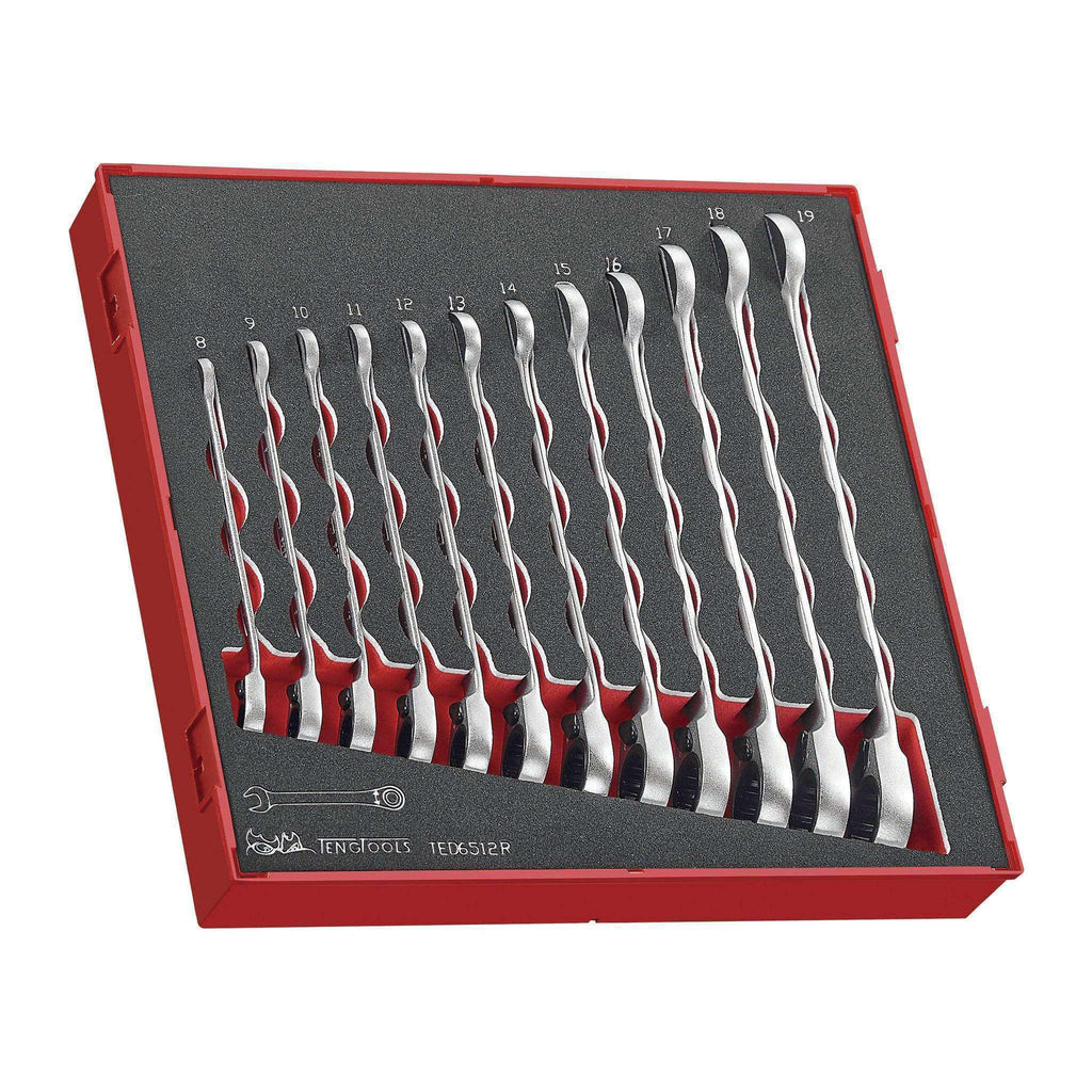 Teng Tools - 12 Piece Ratchet Wrench Set in EVA Tray - TEN-O-TED6512R - Teng Tools USA
