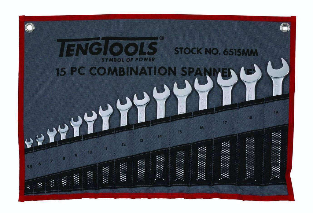 Teng Tools - 15 Piece Metric Combination Spanner Set 5.5-19mm - TEN-O-6515MM - Teng Tools USA