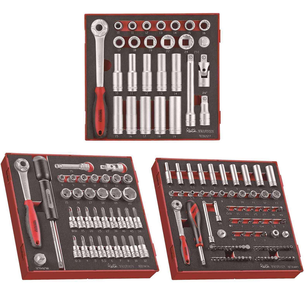 Teng Tools - 152 Piece Mixed Drive Socket Set - TEN-O-TED1227-KIT1 - Teng Tools USA
