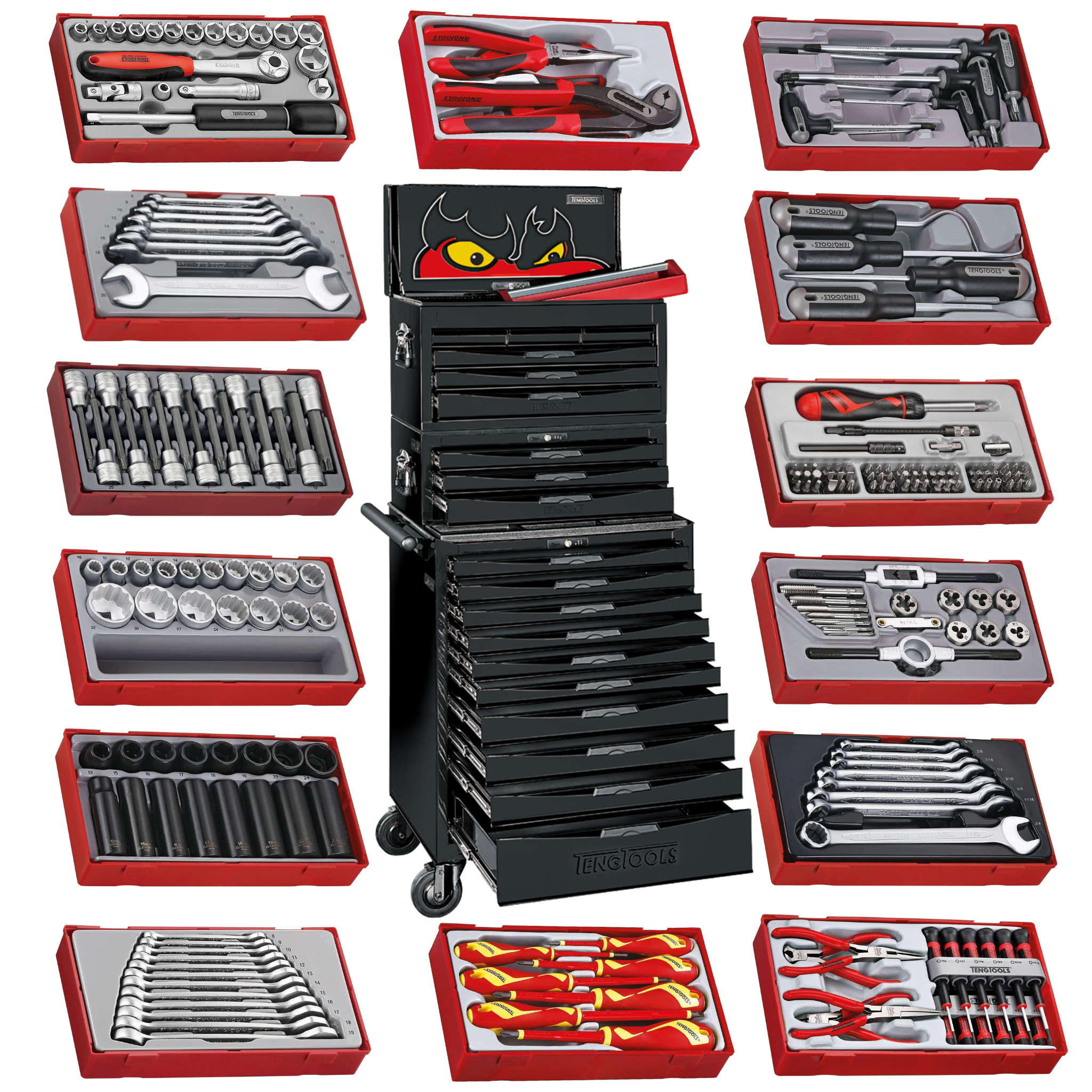 Teng Tools Kit d'outils à main mixte Mega Master 1001 pièces Noir -  TCMM1001BK