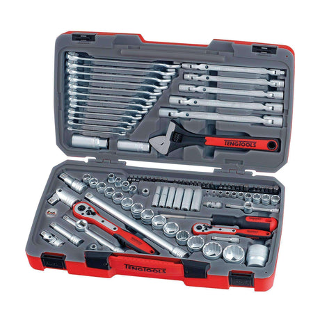 Teng Tools 106 Piece 1/4, 3/8 & 1/2 Inch Drive Metric Regular/Shallow ...