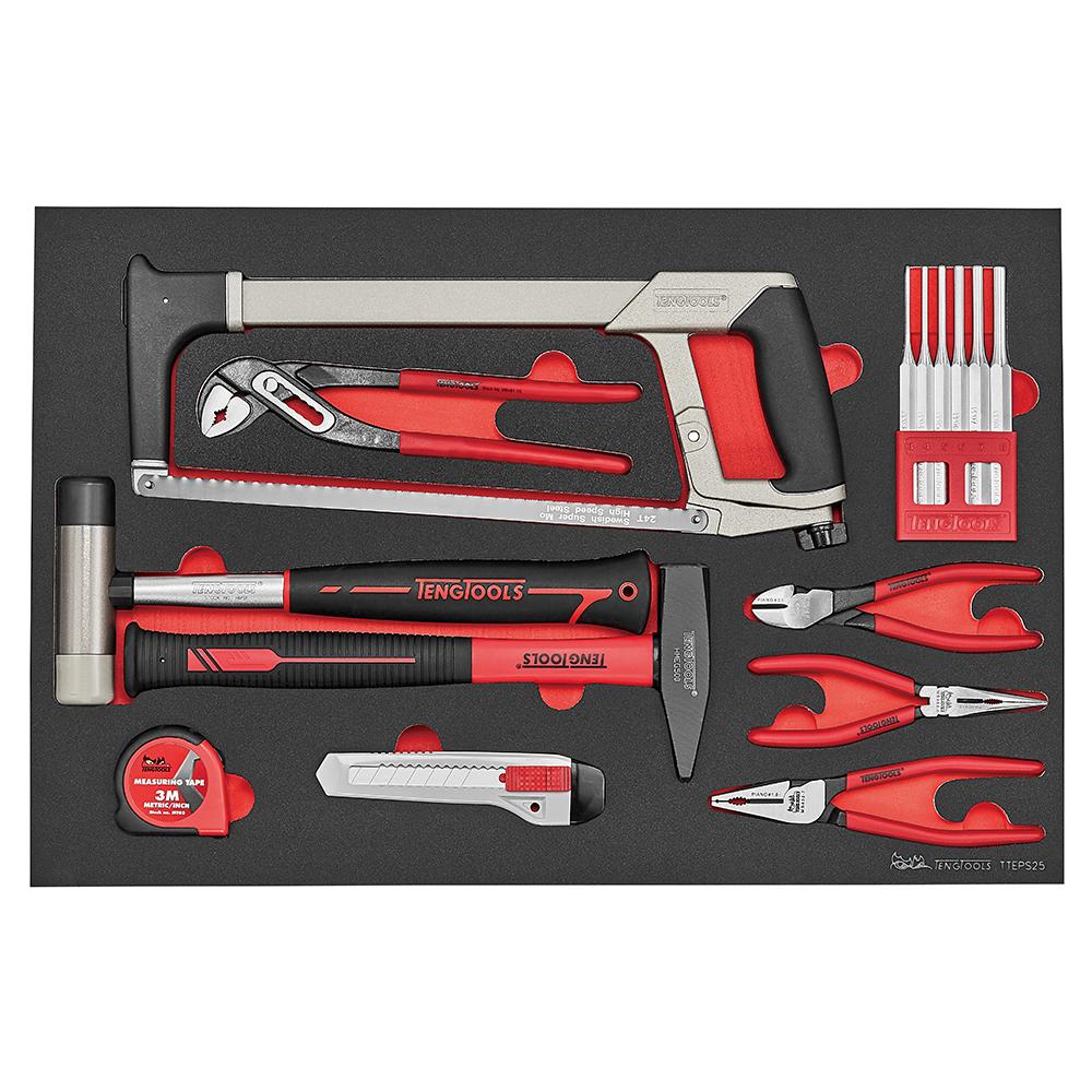 Teng Tools 25 pièces pour garage et mécanique automobile et bricolage  Ensemble d'outils de réparation de service général - TTEPS25