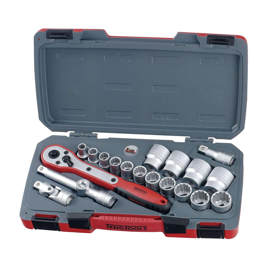 Teng Tools - 20 Piece 1/2 inch Drive Imperial / SAE Socket Set - TEN-O-T1220AF - Teng Tools USA
