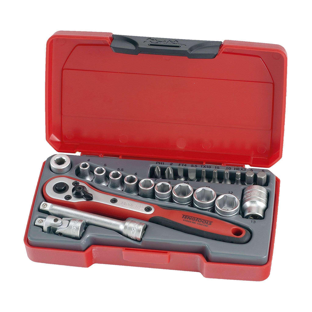 Teng Tools - 24 Piece 1/4 inch Drive Socket Set - TEN-O-T1424 - Teng Tools USA