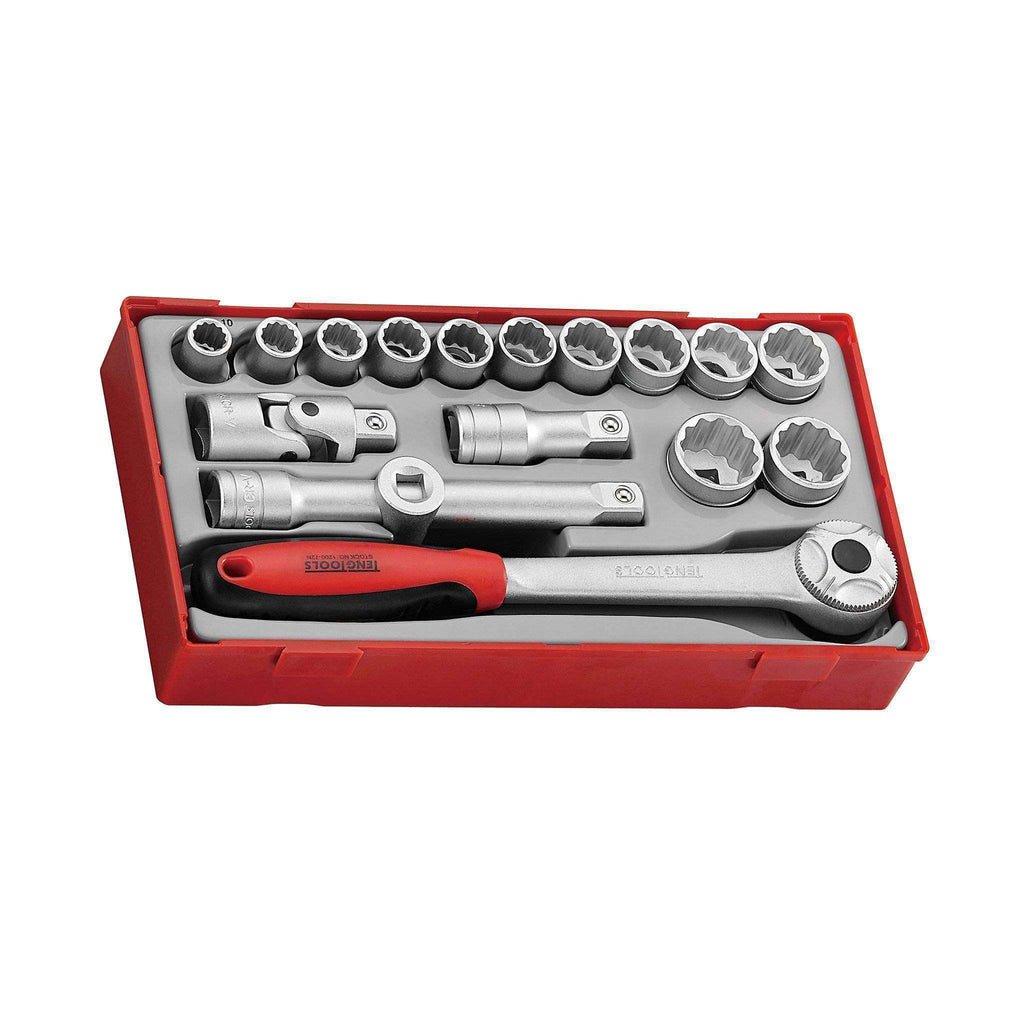 Teng Tools - 17 Piece 1/2 inch Drive 12 Point Socket Set - TEN-O-TT1218 - Teng Tools USA