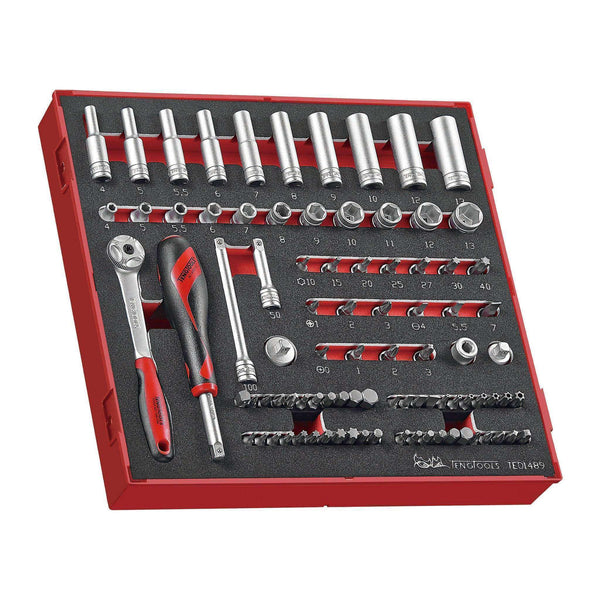 Teng Tools 89 Piece 1/4 Inch Drive 6 Point Metric Regular/Shallow