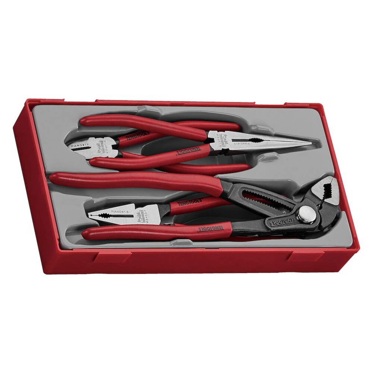 Teng Tools 4 Piece Plier Tool Tray (Side Cutters, Linesman, Long Nose ...