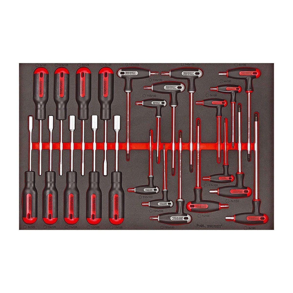 Teng Tools 23 Piece Metric Nut Driver and T Handle Hex and (TX/TPX) Wr ...