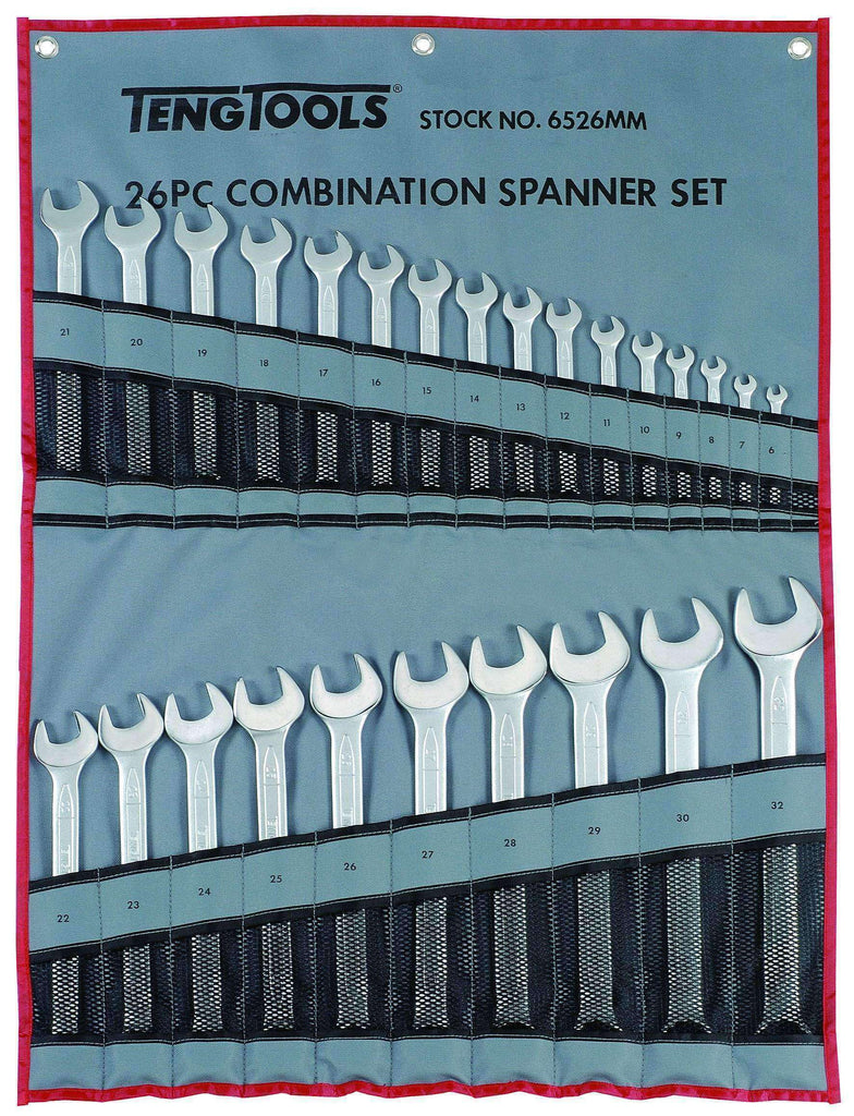 Teng Tools - 26 Piece Metric Combination Spanner Set 6-32mm - TEN-O-6526MM - Teng Tools USA